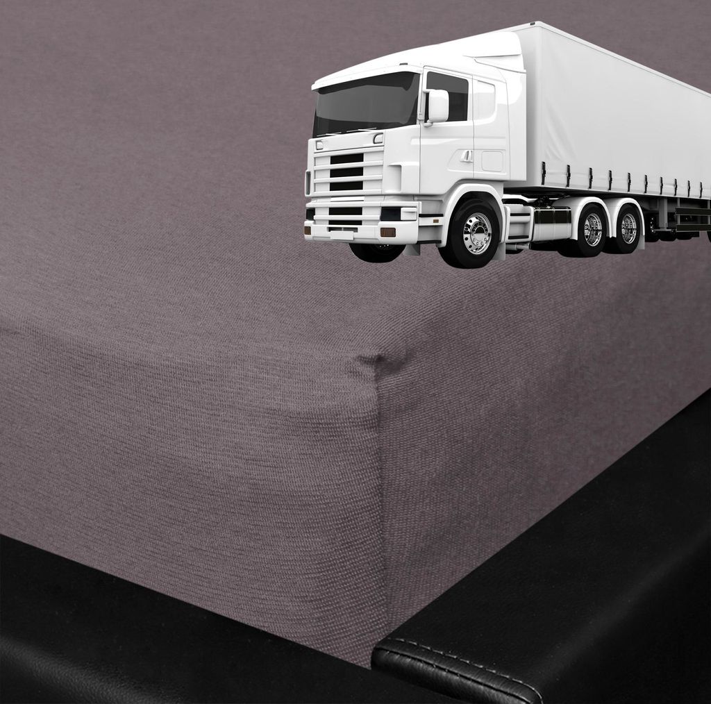 Bettwaren-Shop Spannbettlaken für LKW Truck Matratzen 75x220 cm graphit