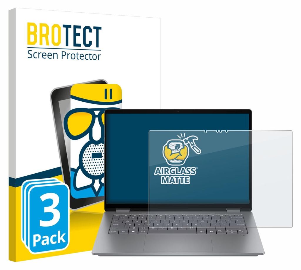3x BROTECT Entspiegelungs Schutzglas für HP OmniBook X Flip 14 Schutzfolie Panzer Folie Glas Display Schutz matt