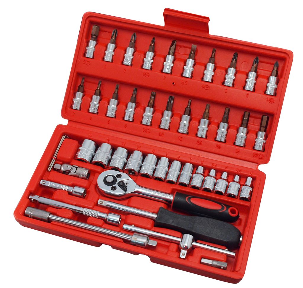 Steckschlüssel Satz 45tlg. 1/4" Bit Satz Ratsche Produktbild 
