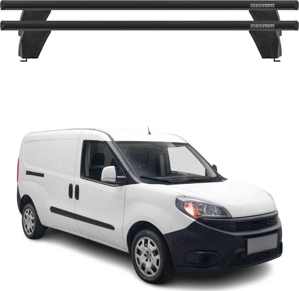 OMAC Menabo Dachträger Grundträger für Fiat Doblo II Maxi 2015-2023 Alu Schwarz