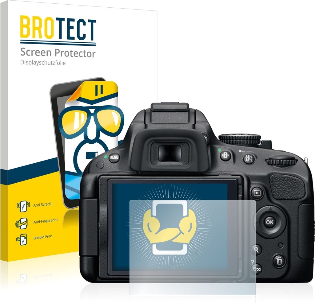 2x Für Nikon D5100 Schutzfolie BROTECT Displayschutz Display Schutz Folie Klar Transparent