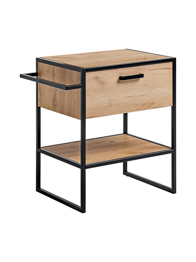 Badezimmerschrank Loft 70 Cm Für Waschbecken, Eiche Goldfarben, 1 Schublade
