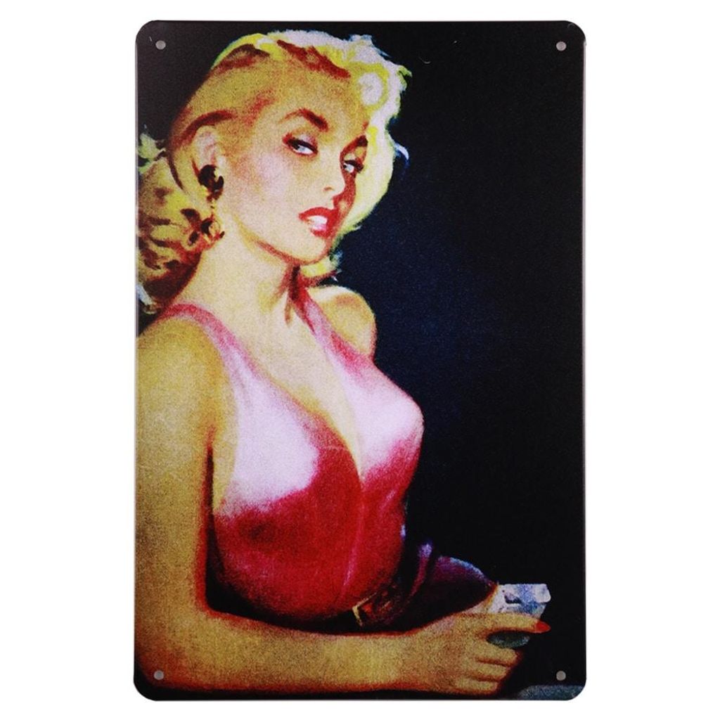 Retro Frau Blechschild - Metallschild - Vintage blechschild - Metall poster - Retro blechschild.