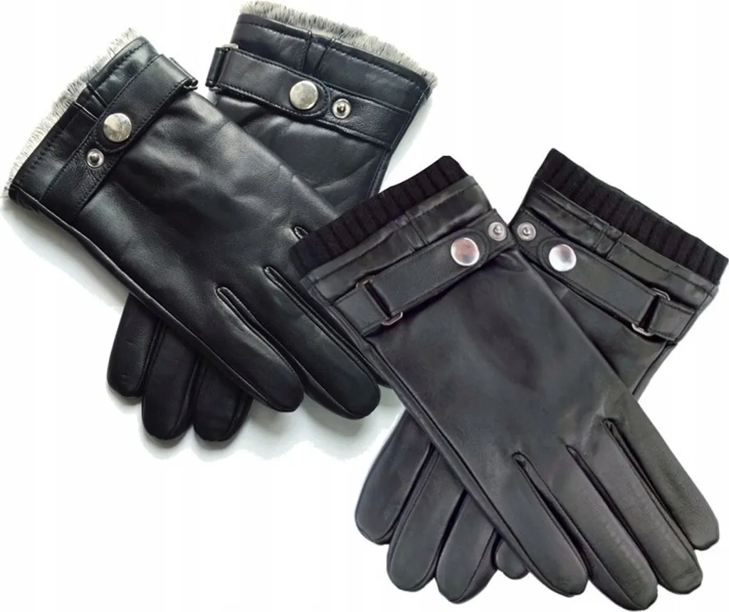 Guanti Invernali in Pelle per Guida e Outdoor - Neri Taglia M - 5