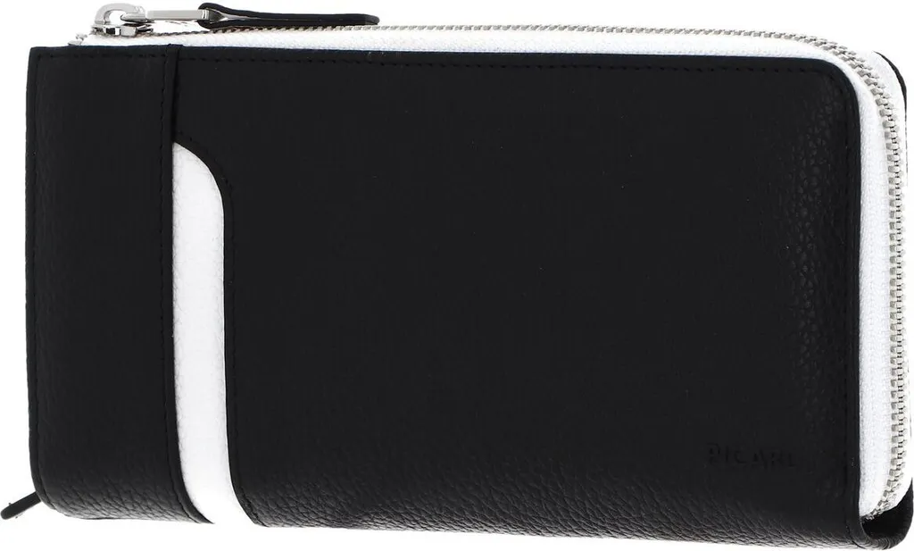 Porte-monnaie Noir en Cuir avec Fermeture Éclair Picard Carrie 1 SZ-Kombi
