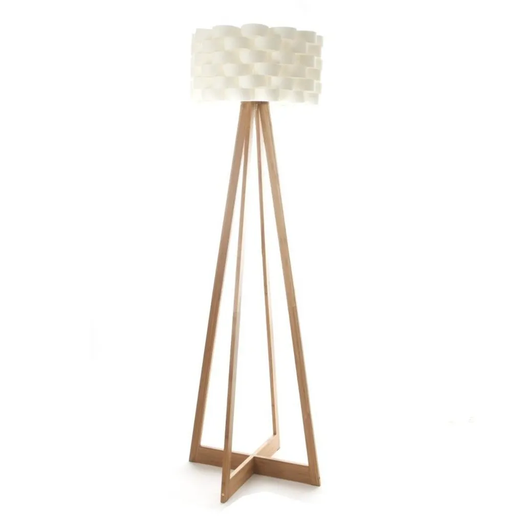 Lampadaire bambou blanc 150 cm - Créer une ambiance zen dans votre salon