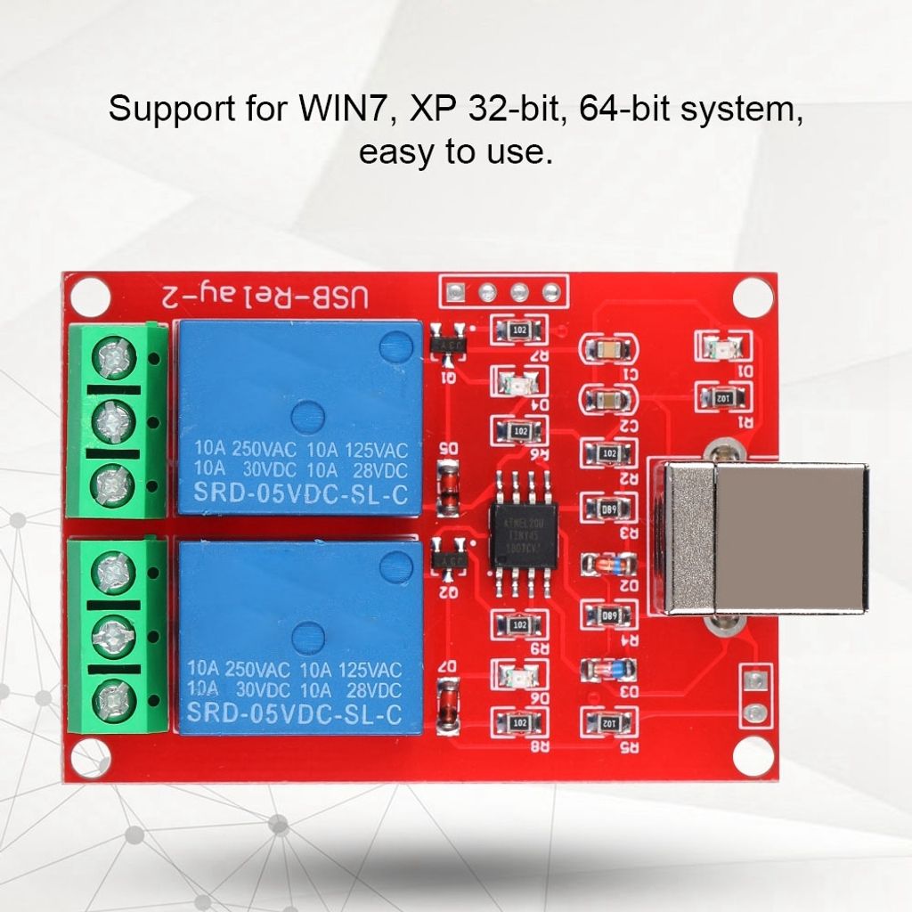 2-Kanal 5V Computer USB Smart Switch Controller PC Relais-Ansteuermodul Erweiterungsplatine