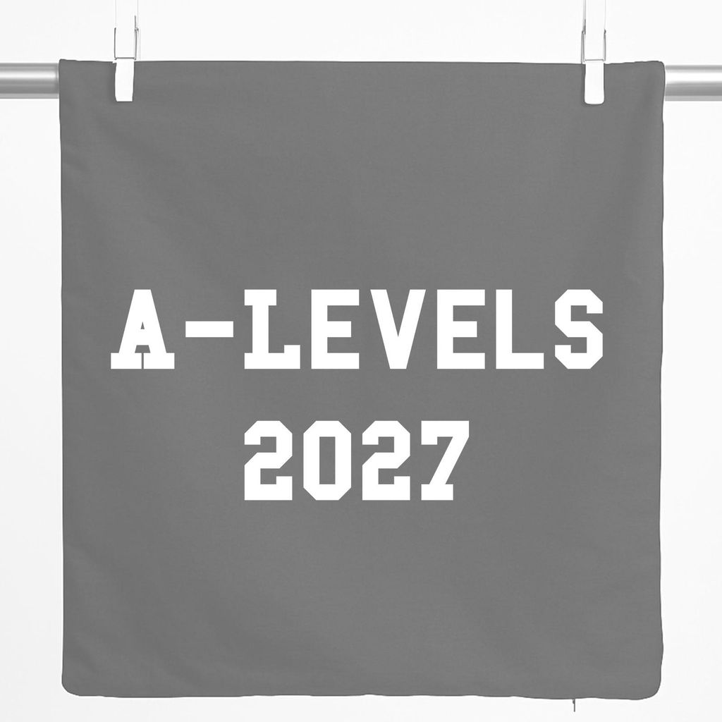 Huuraa Kissenbezug A-Levels 2027 Abschluss Großbritannien 40x40cm Steel Grey Baumwolle Dekokissenbezug Geschenkidee