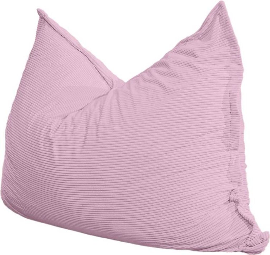 Pouf in velluto a coste BANANAIR 180 x 140 cm viola chiaro Immagine del prodotto 
