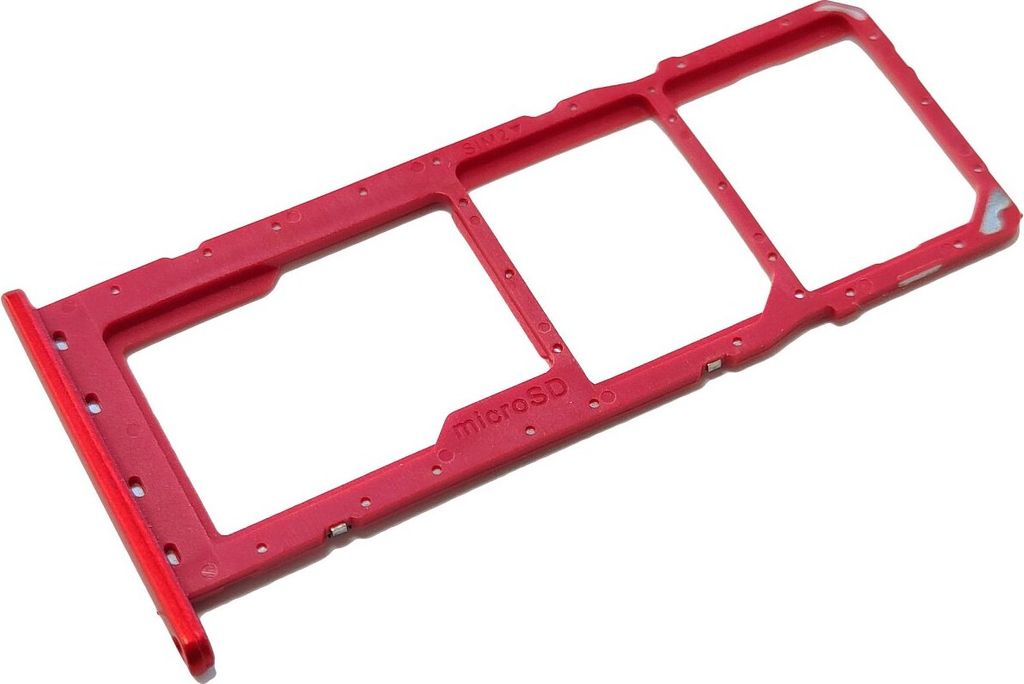 Simkartenhalter passend für Samsung Galaxy A03 (SM-A035F/DS), Dual-Nano-SIM + micro-SD, Serviceware, Rot