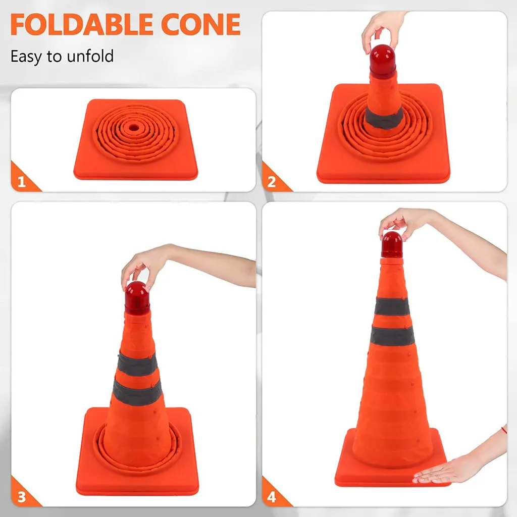 Cône de Signalisation Pliable : Solution Gain de Place avec Éclairage LED - 10
