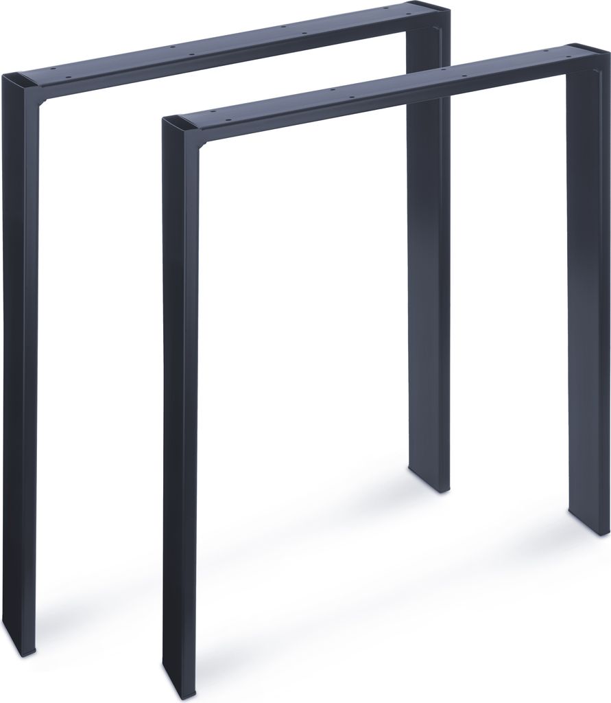 Magnetic Mobel 2X Design Tischkufen Neigung Metall Anthrazit schräge Tischbeine Möbelkuven | Tischgestell aus Stahl geneigt 70x72 cm