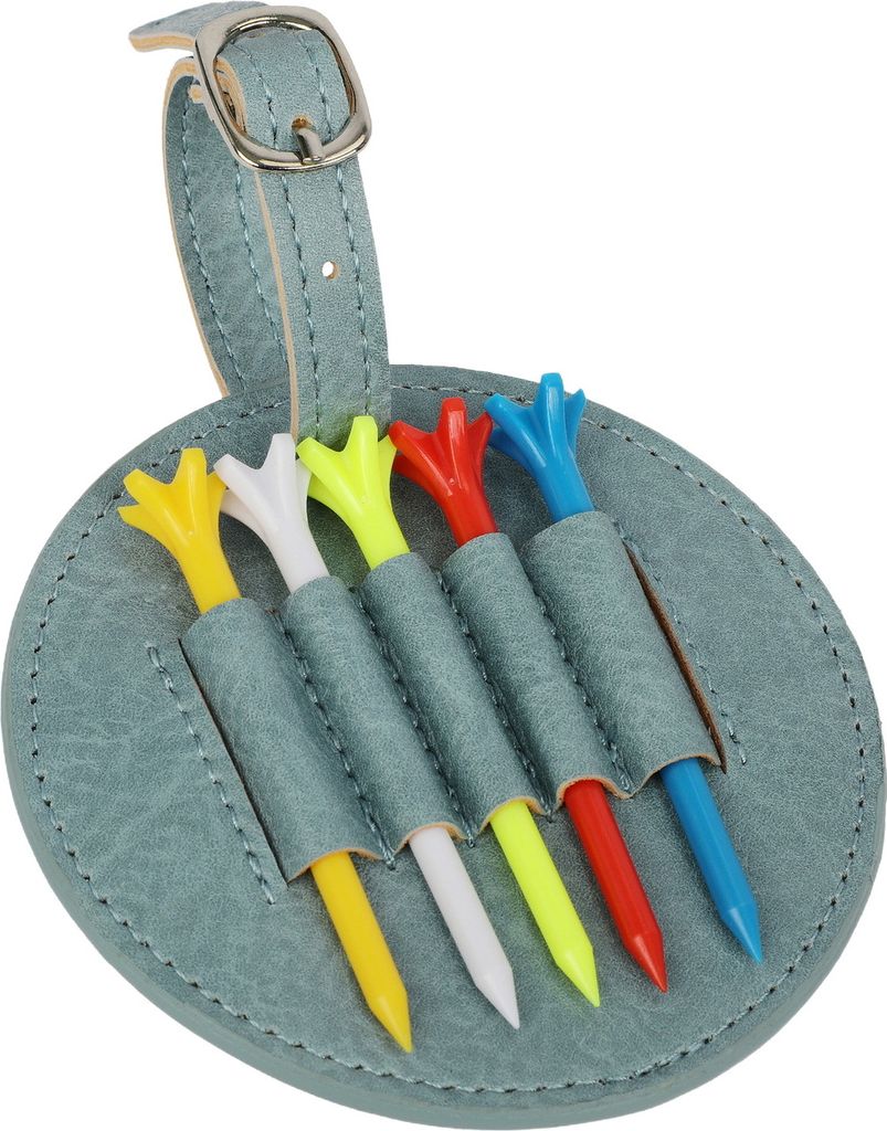 Golf-Tee-Tasche aus Kunstleder mit 5 Tees, Golf-Zubehör-Tragetasche, Tee-Organizer-Halter für Herren