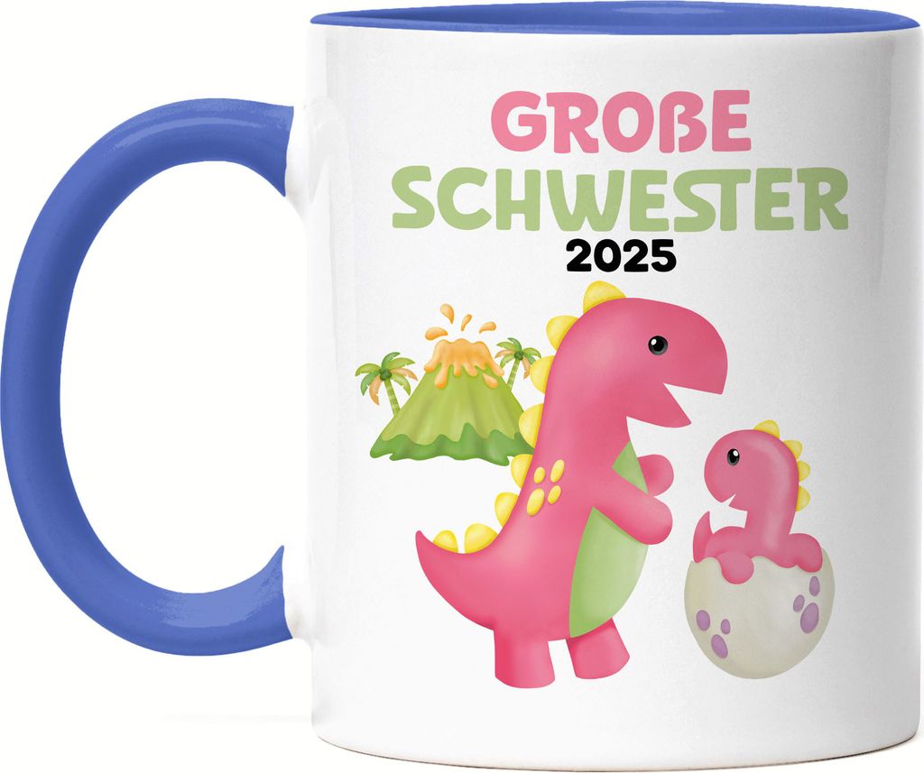 Große Schwester 2025 Tasse Blau Baby Geburt Geschwister Familie Geborgenheit Kleinkind Geborgenheit Sister