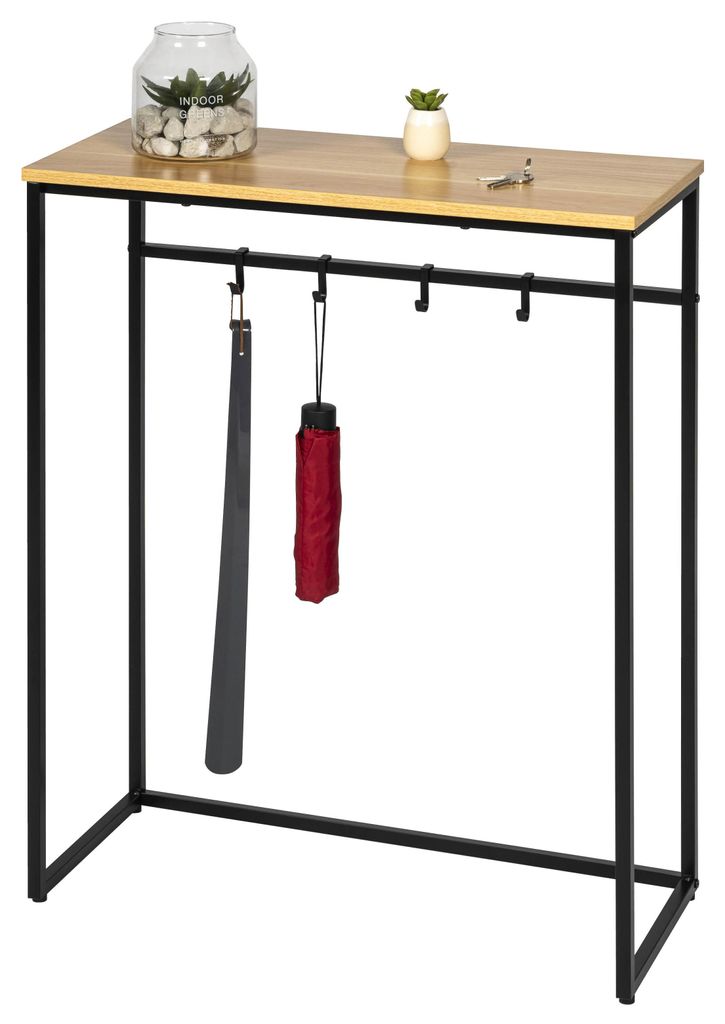 eluno Table console en métal noir mat avec 1 tablette en Image du produit 