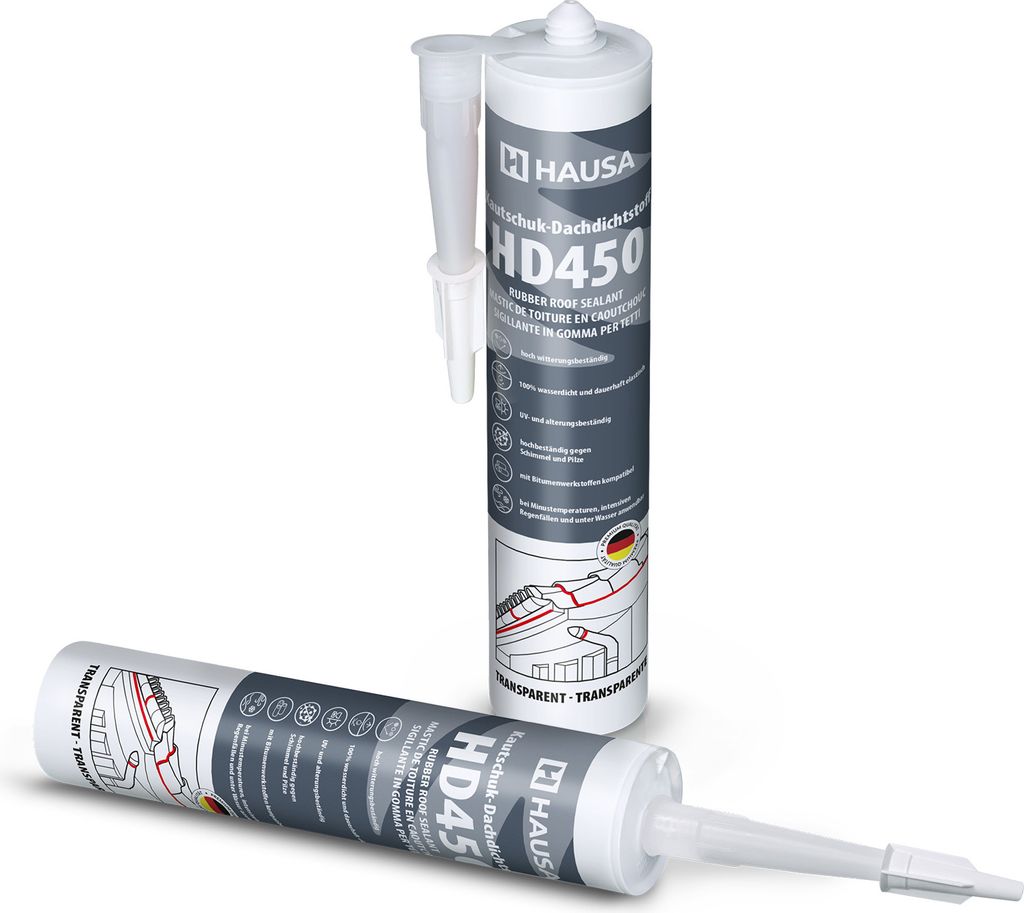 Hausa Kautschuk Dachdichtstoff HD450 Transparent 2x 300ml