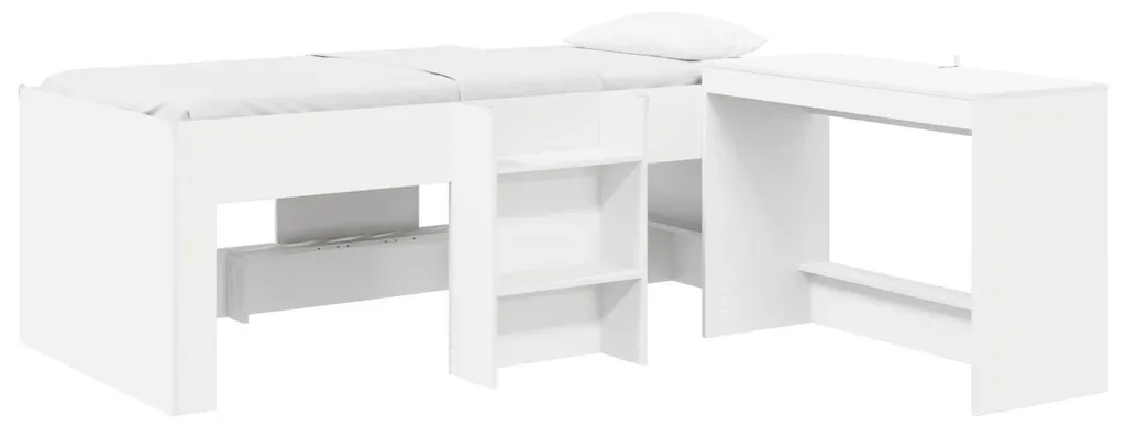 Lit Combiné avec Poste de Travail Blanc Intégré vidaXL 2 Pièces Chic