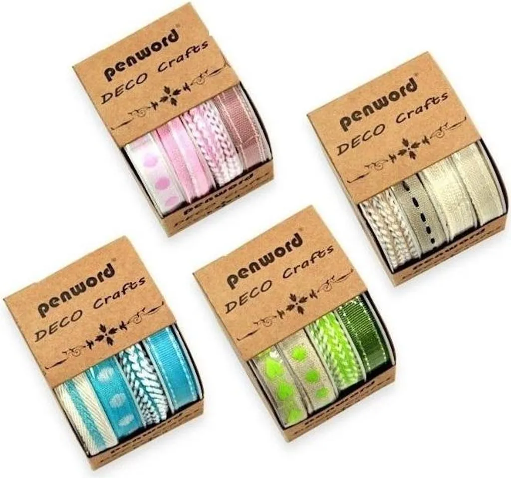 Lot de 4 Rubans décoratifs 10mm x 1.5m - Texture Satinée Haute Qualité