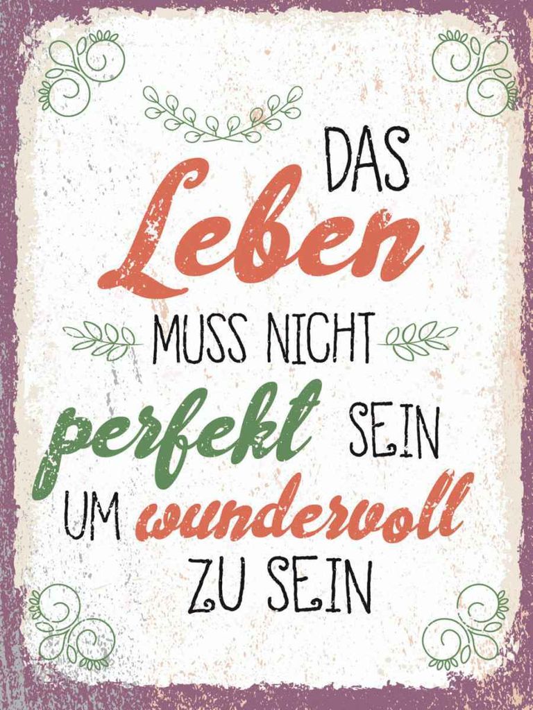vianmo Holzschild 40x30 cm Leben muss nicht perfekt sein um Spruch Zitat