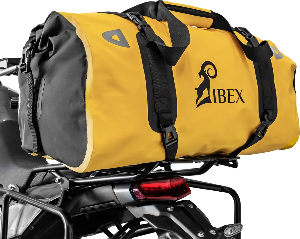 Portapacchi ZIEGER compatibile con Honda XRV 750 Africa Twin argento con borsa posteriore Schnorr gialla