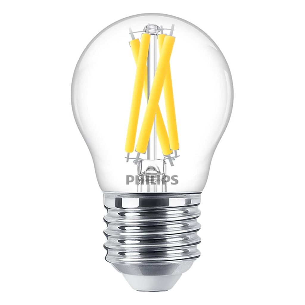 Philips Filament-Kerzenlampe, P45 E27, transparent, 40 W, Produktbild 