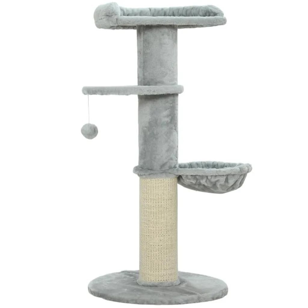 Arbre à chat 103,5 cm en polyester et sisal gris clair avec hamac - 2