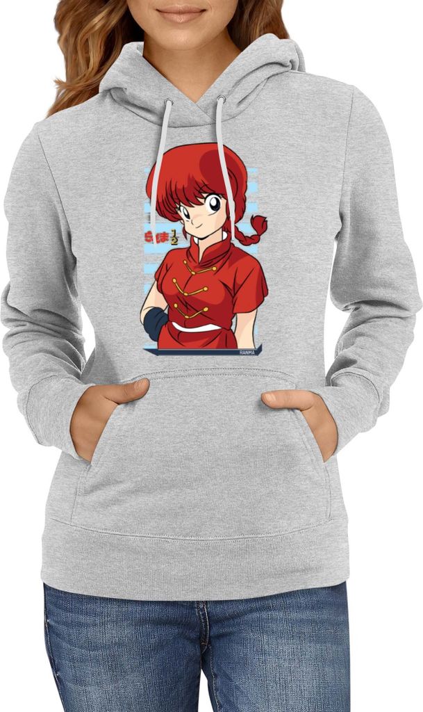 Damen Kapuzenpullover Japan Animation Manga Anime Comics Ranma Saotome, Lady XS / Grau