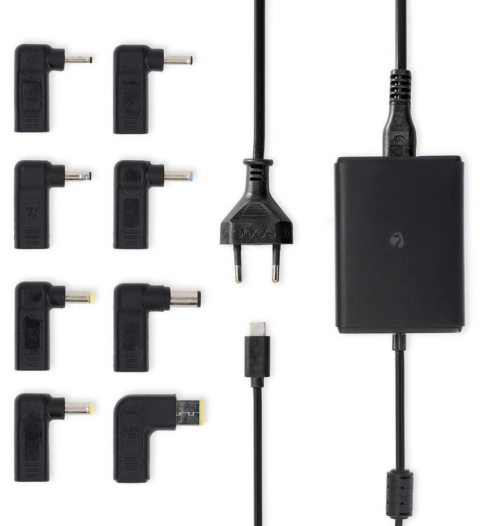 Nedis Notebook Adapter - GaN - 100 W - 5 / 9 / 12 / 15 / 20 V DC - 3.0 / 5.0 A - Vorrichtung: Notebook / Smartphone / Tablet - Euro / Typ-C (CEE 7/16)