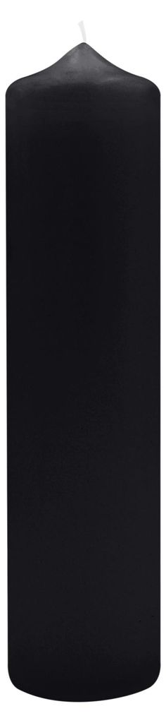 Spitzkopf Stumpen Kerzen Schwarz 25 x Ø 6 cm, 8 Stück