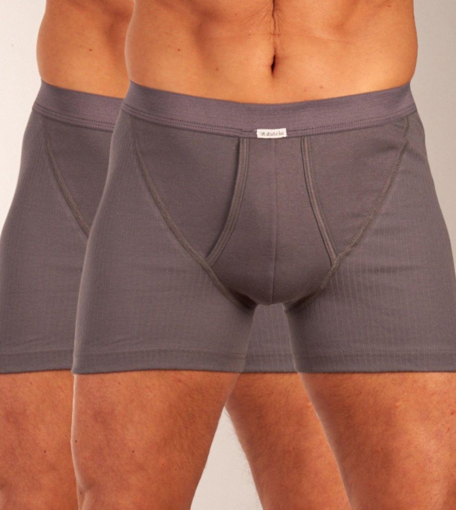 Dulcia boxer lot de 2 new basic Coton 4-1 rib grey hommes Image du produit 