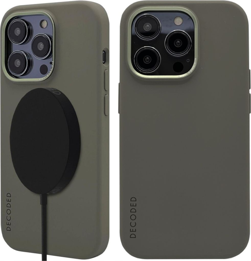 Decoded AntiMicrobial Silicone Backcover iP 14 Pro Max Olive