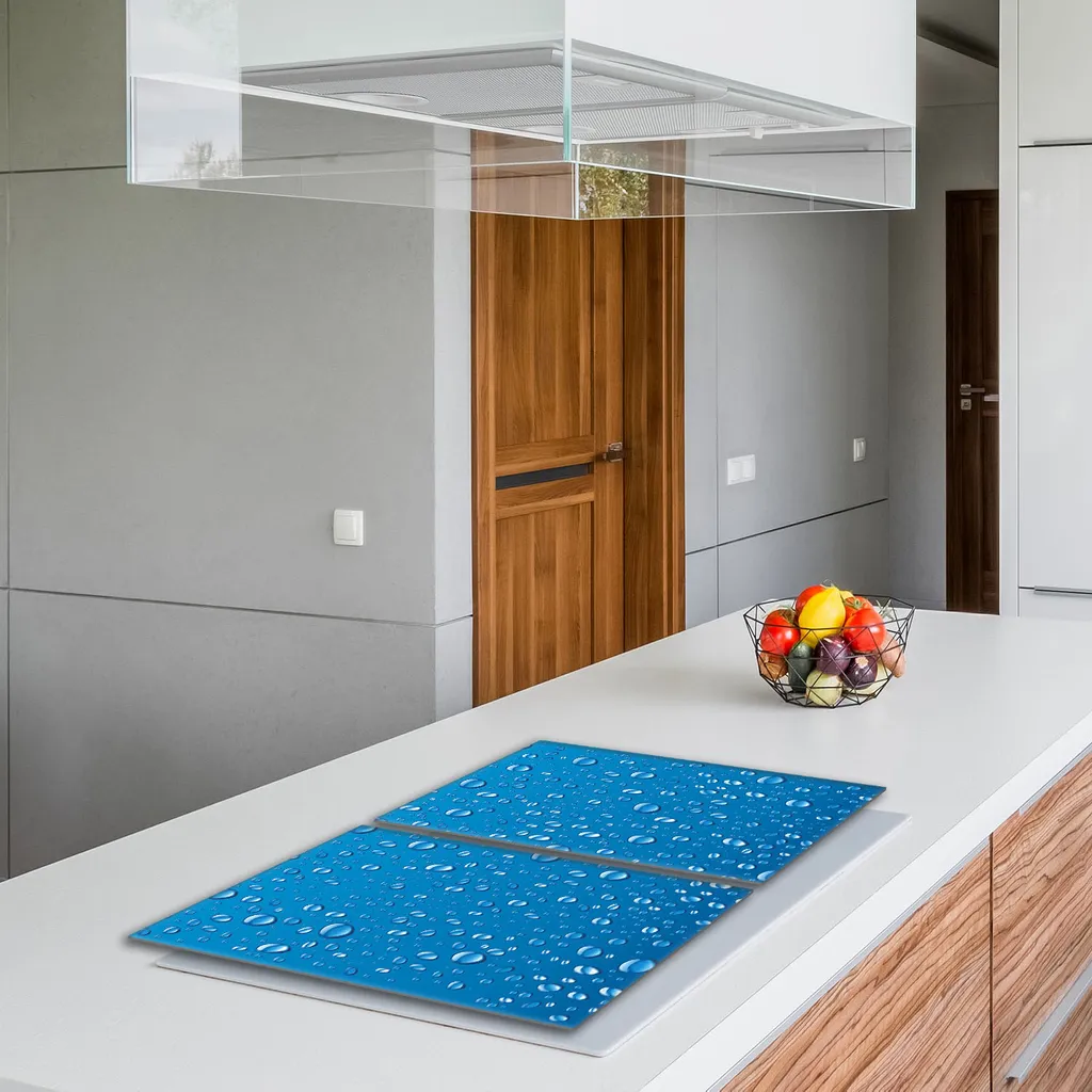 CTC-Trade – 2 Coperture Per Piani Cottura In Vetro Temperato Blu 30x52 Cm – Protezione Per Vetroceramica E Induzione - 5