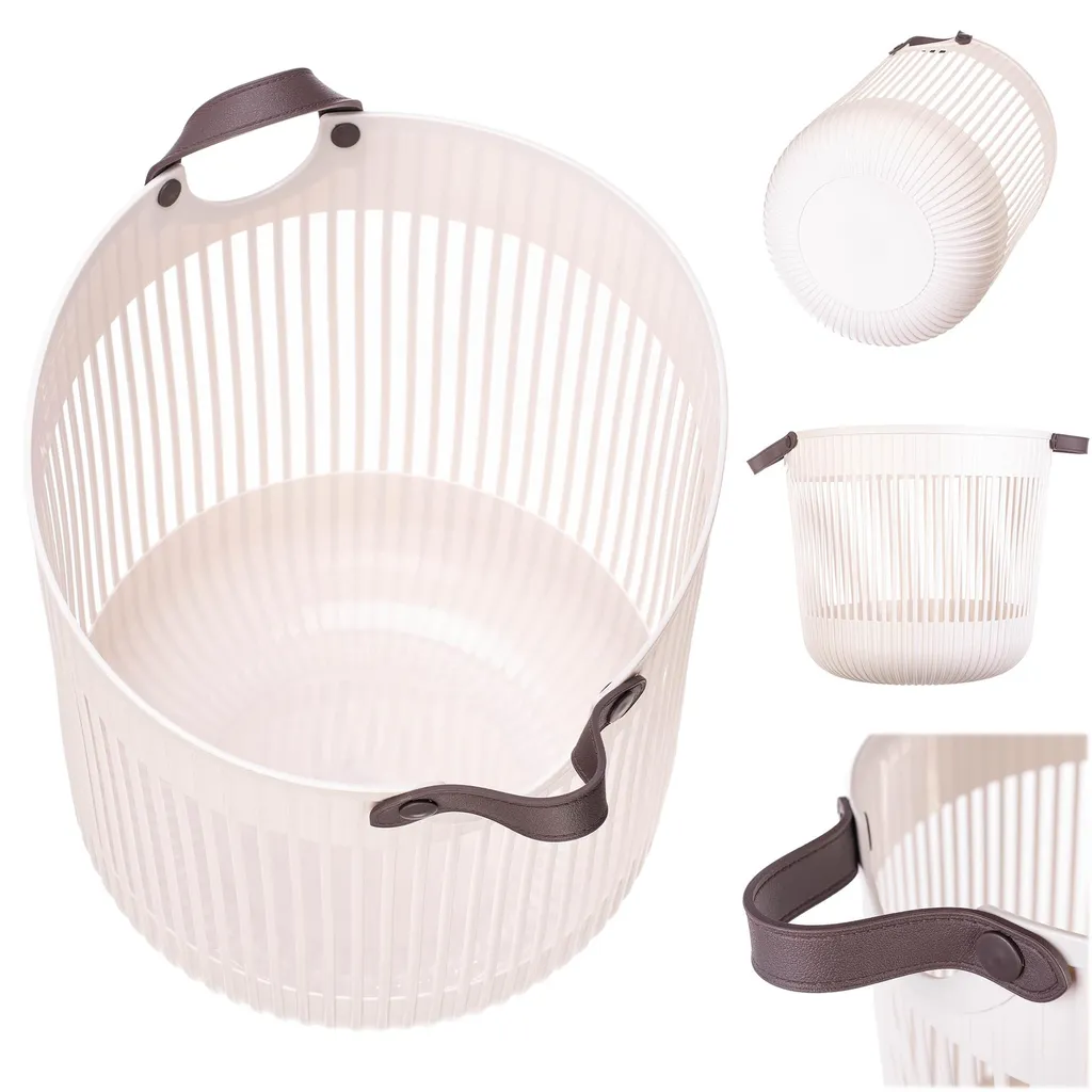 KADAX Grand panier de rangement 40x32 cm crème pour linge et jouets