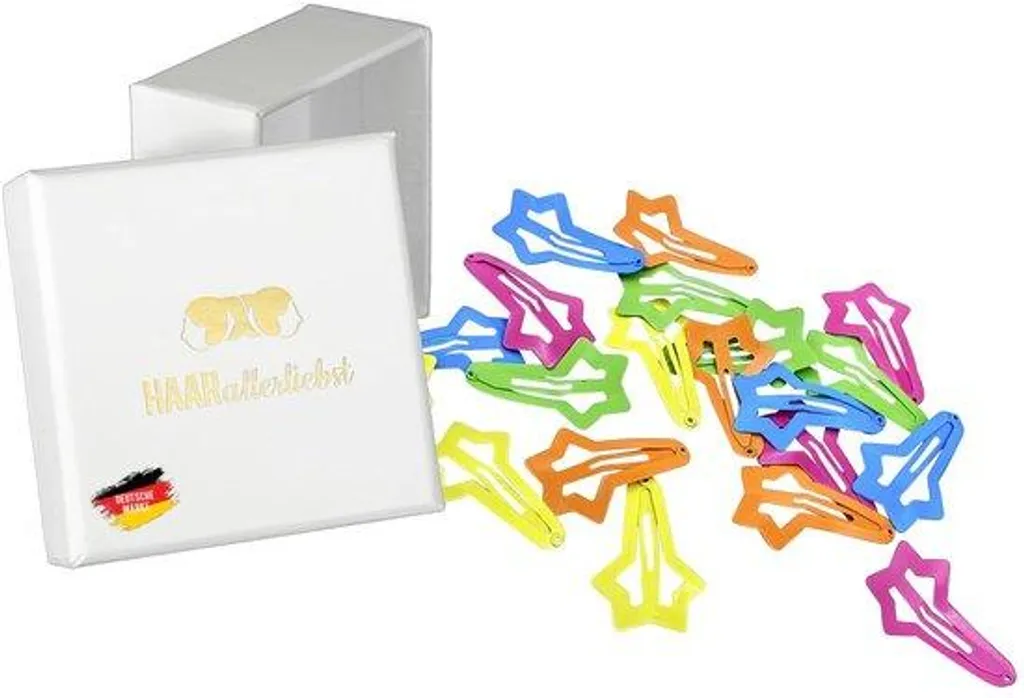 Barrettes étoiles colorées 5 cm - Set de 20 pièces pour cheveux