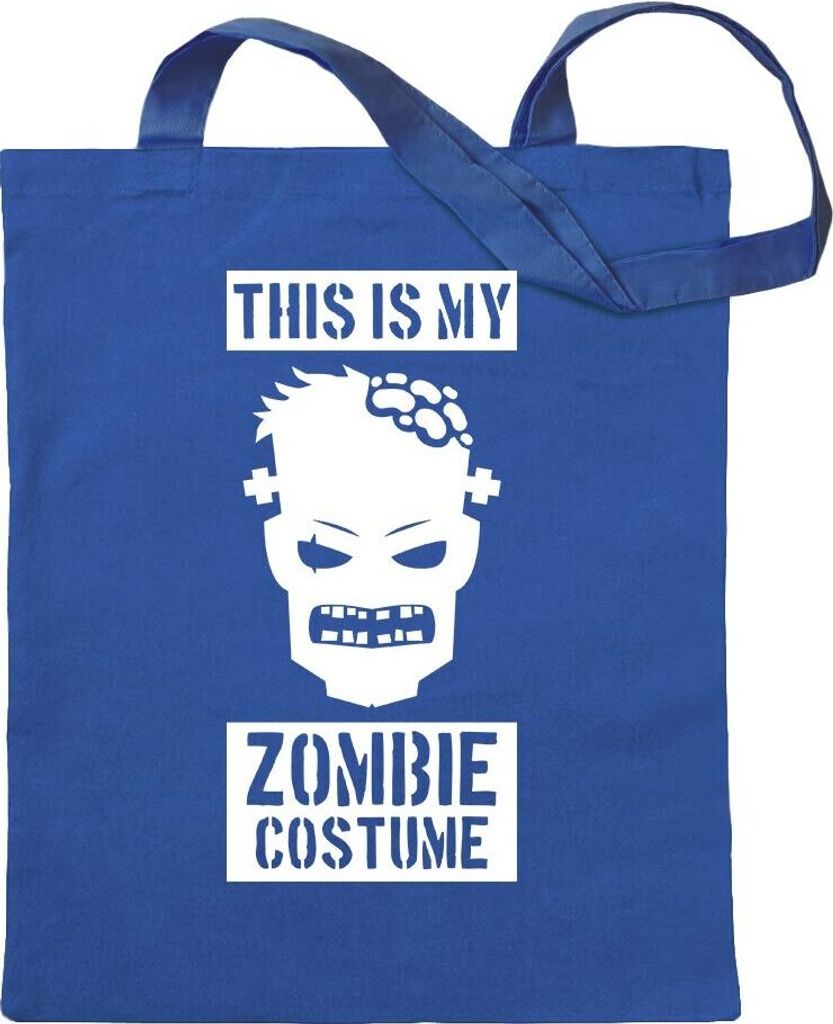 Kiwistar - Baumwolltasche - royalblau - This is My Zombie Costume - Tragetasche Stoffbeutel Umhängetasche Langer Henkel