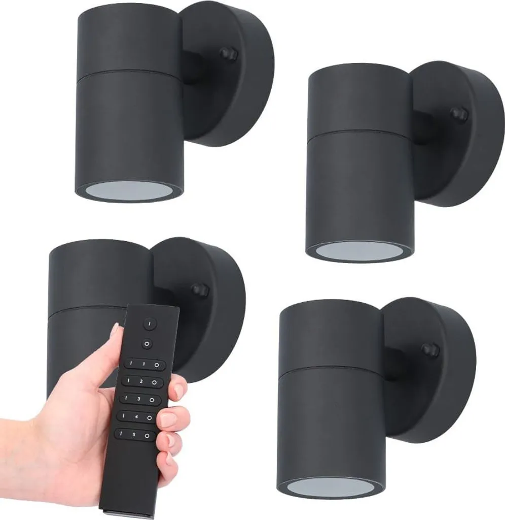 Applique murale dimmable étanche IP44 Noir 2700K pour extérieur