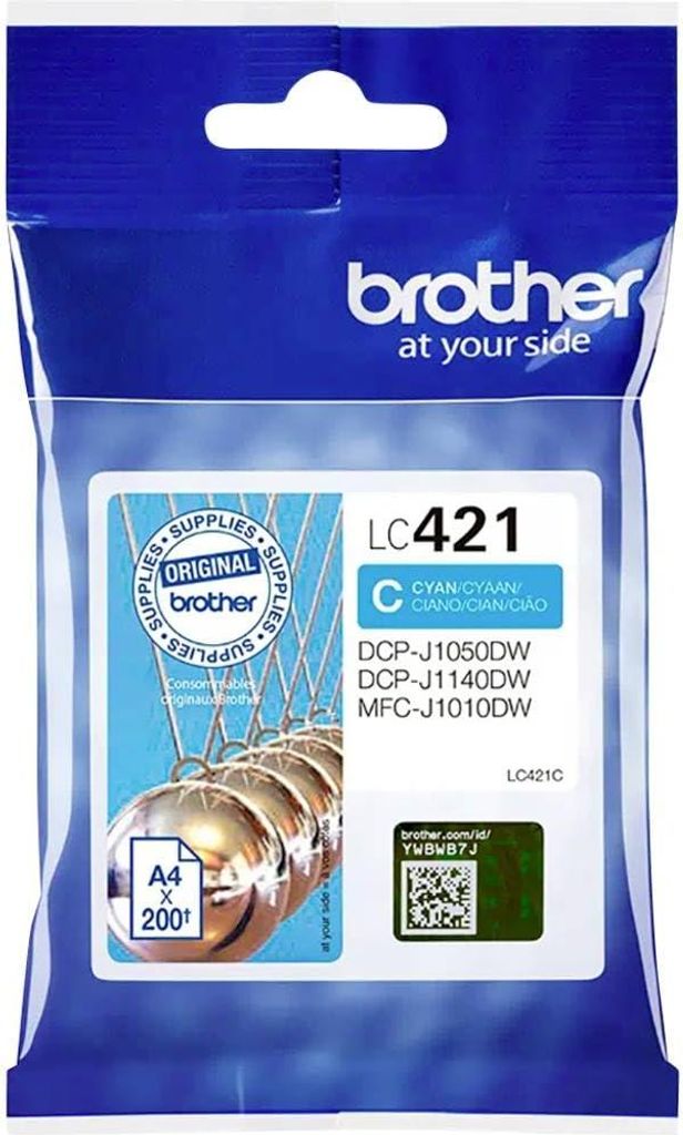 Brother LC-421C Tintenpatrone – Cyan für DCP-J1050DW, DCP-J1140DW, MFC-J1010DW, Standard