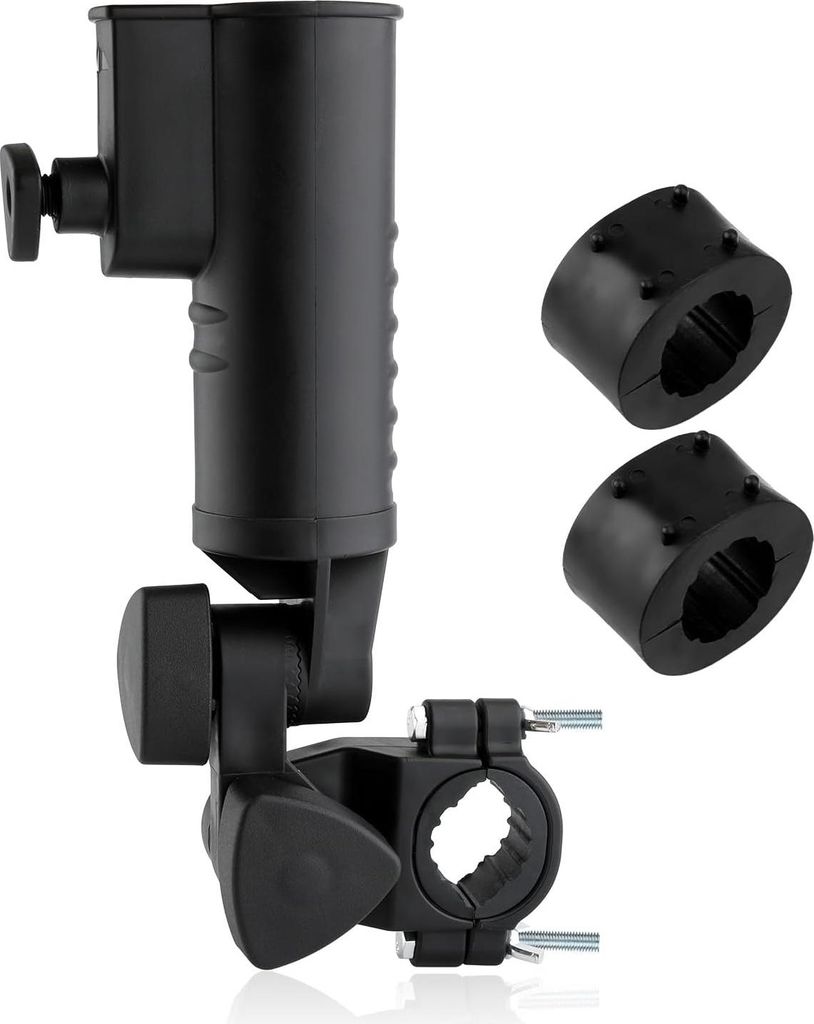 Regenschirmhalter Set Schwerlast Schubwagen Regenschirmhalterung Aluminium Regenschirmständer für Mobilitätsrollstuhl Strandstuhl