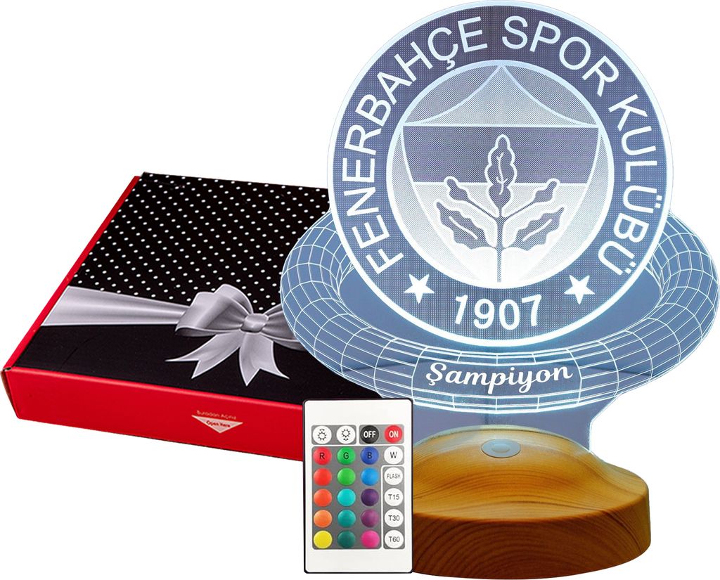 Geschenkelampe LED Nachttischlampe Fenerbahce Fanartikel 3D Produktbild 