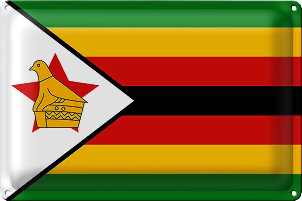 Blechschild Flagge Simbabwe 30x20cm Flag of Zimbabwe