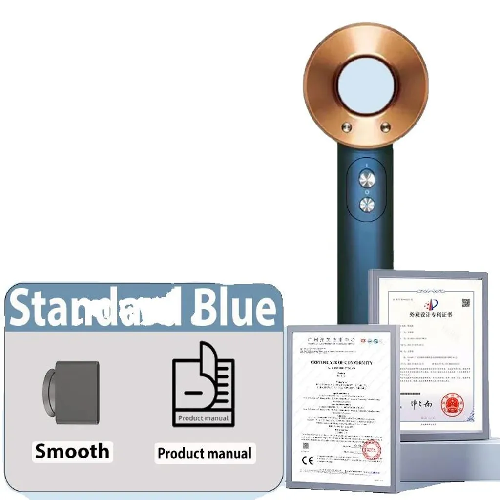 Sèche-cheveux 1600W bleu standard avec réglages chaleur et vitesse UE