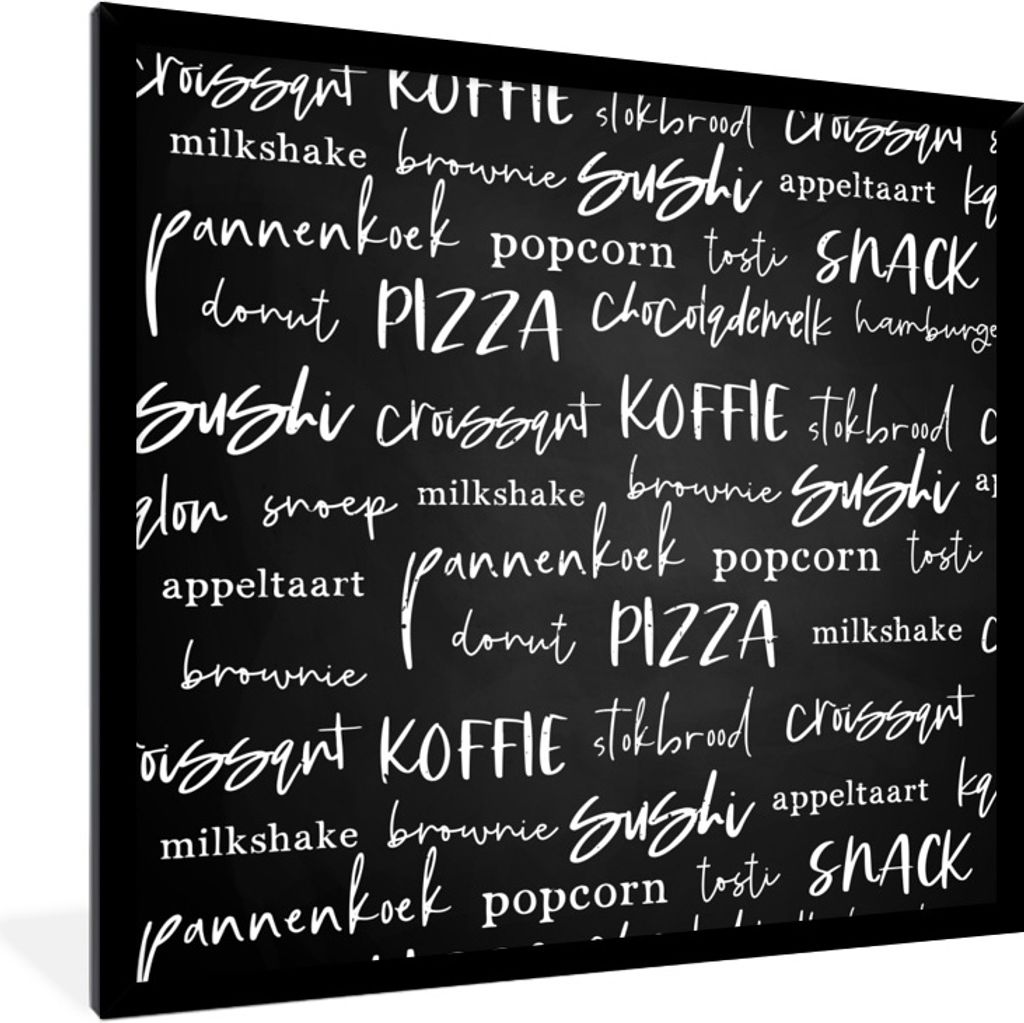 MuchoWow Gerahmtes Poster Küche - Lebensmittel - Muster 40x40 cm - Poster mit Schwarzem Bilderrahmen Wandposter Rahmen Foto Bilder - Mit Rahmen ...