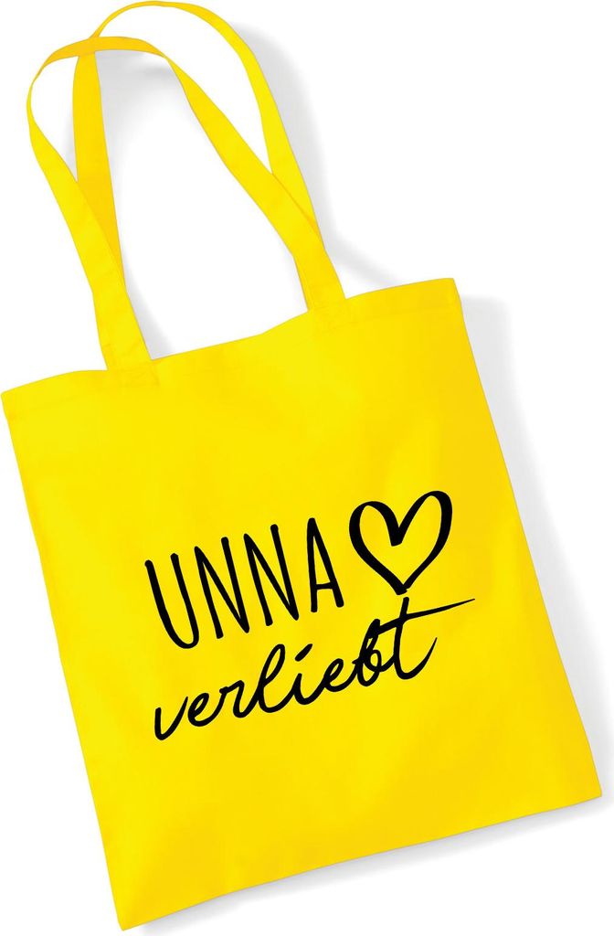 Huuraa Jutebeutel Unna verliebt 10 Liter Yellow Baumwolle Tasche Geschenkidee
