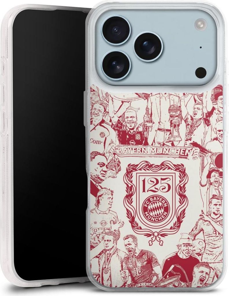 DeinDesign Handyhülle für Apple iPhone 17 Pro Silikon Hülle Case Smartphone Schutzhülle FC Bayern München Offizielles Lizenzprodukt FCB 125 Jahre