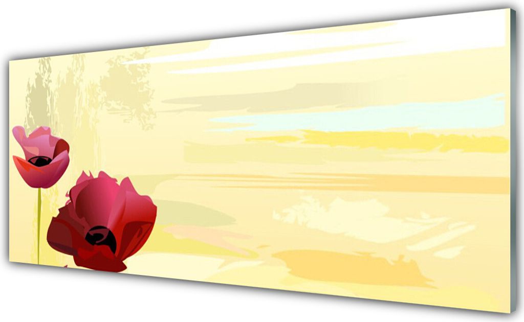 Glasbilder 125x50 Wandbild Druck auf Glas Blumen Pflanzen