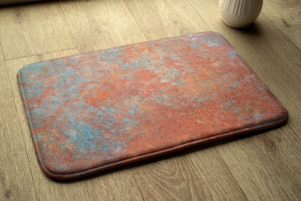 Badteppich Saugfähige - Badezimmer Teppich - Rutschfester Badvorleger Badematte - 90x60 cm - Rost