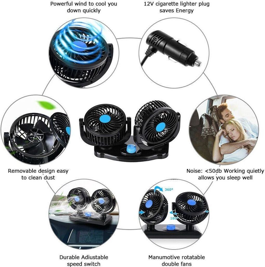 Autolüfter, 12V Mini Lüfter, Tischventilator mit Produktbild 8