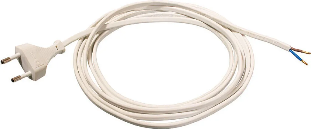 Cordon électrique pour lampe et petit électroménager Euro 1,5m Blanc