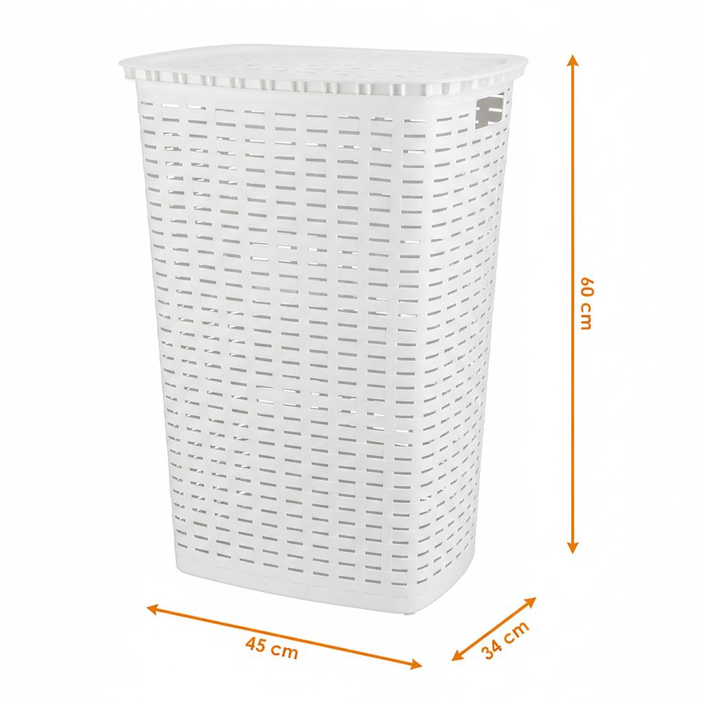 Rattan Wäschekorb 65 Liter mit Klappdeckel