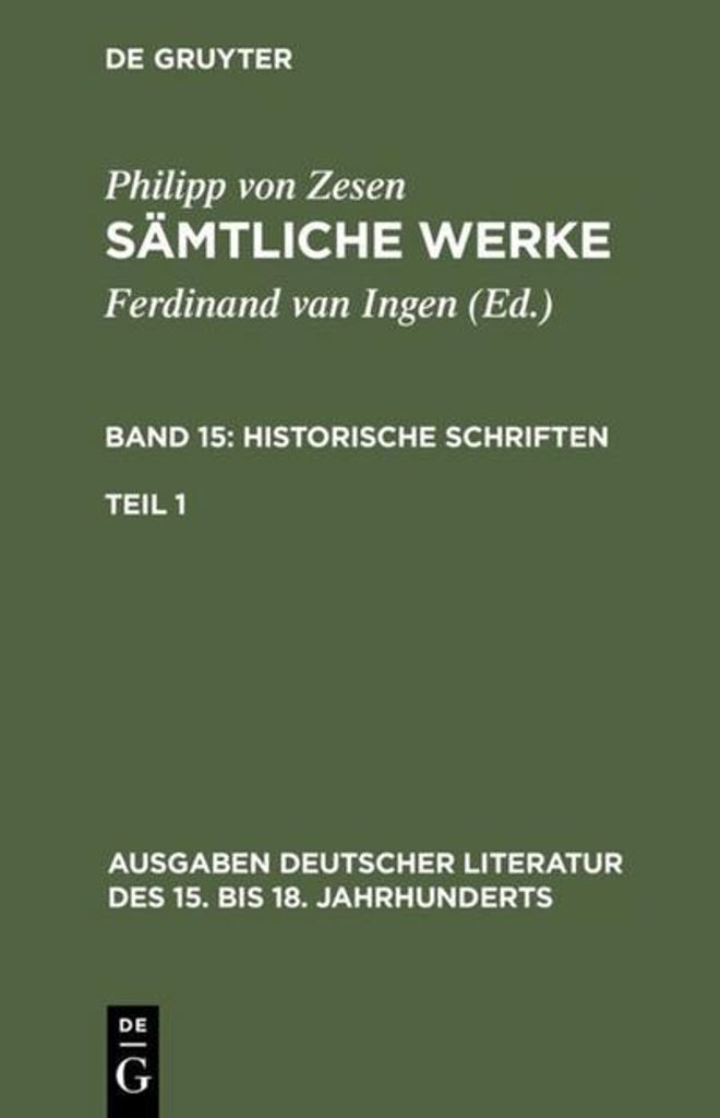 Historische Schriften. Erster Teil